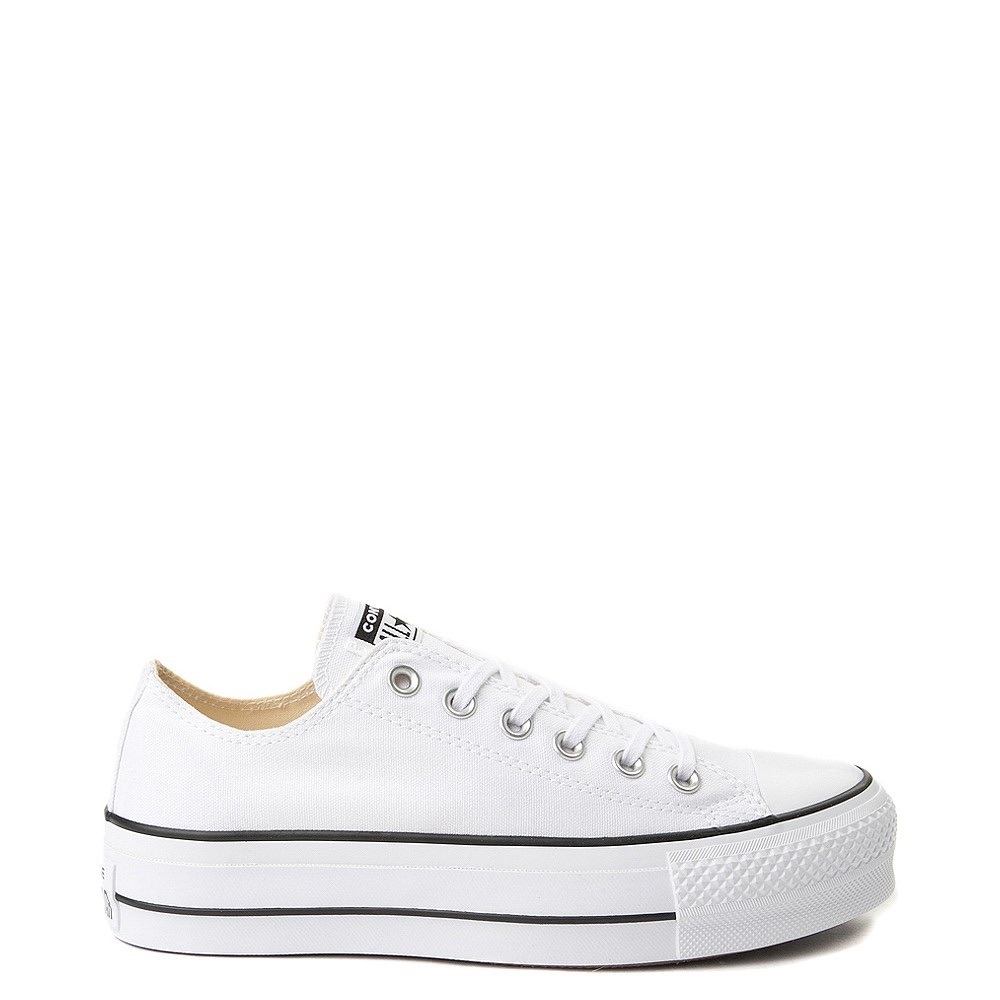 White Low top platform converse